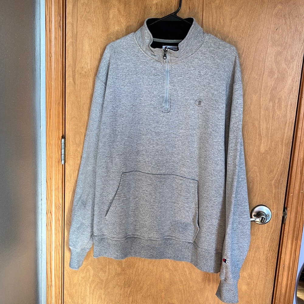 Champion Gray Quarter-zip Crewneck